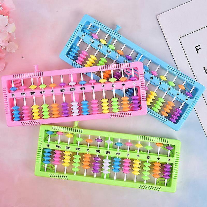 2025 1pc Plastic Abacus Arithmetic Calculating Tool 13 Rods With Colorful Beads