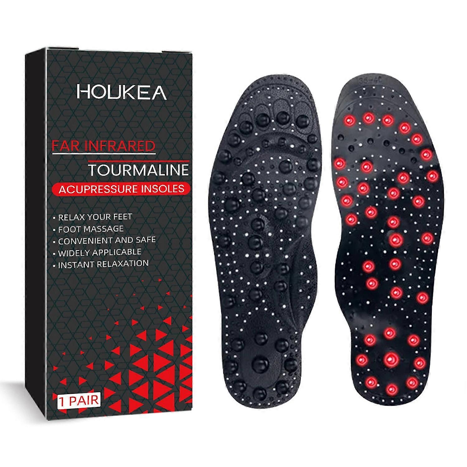 1-6PCS HOUKEA HKB05-A002-1-BK1 1 Pair Arch Insoles Varicose Veins Relieve Magnetic Acupressure Arch 