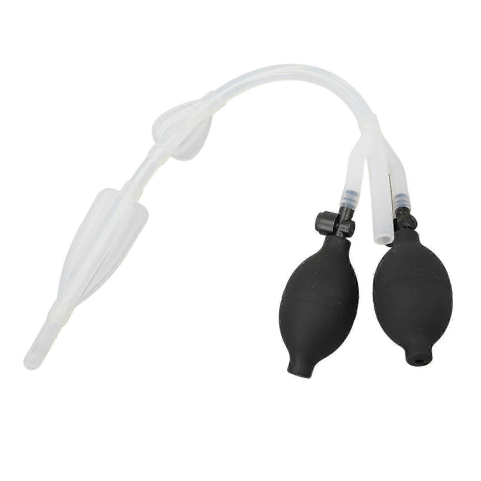 Silicone Enema Douche Bulb Dual Side Openings Elastic Inflatable Double Bulb Flushing System for Health Care-Good-Good