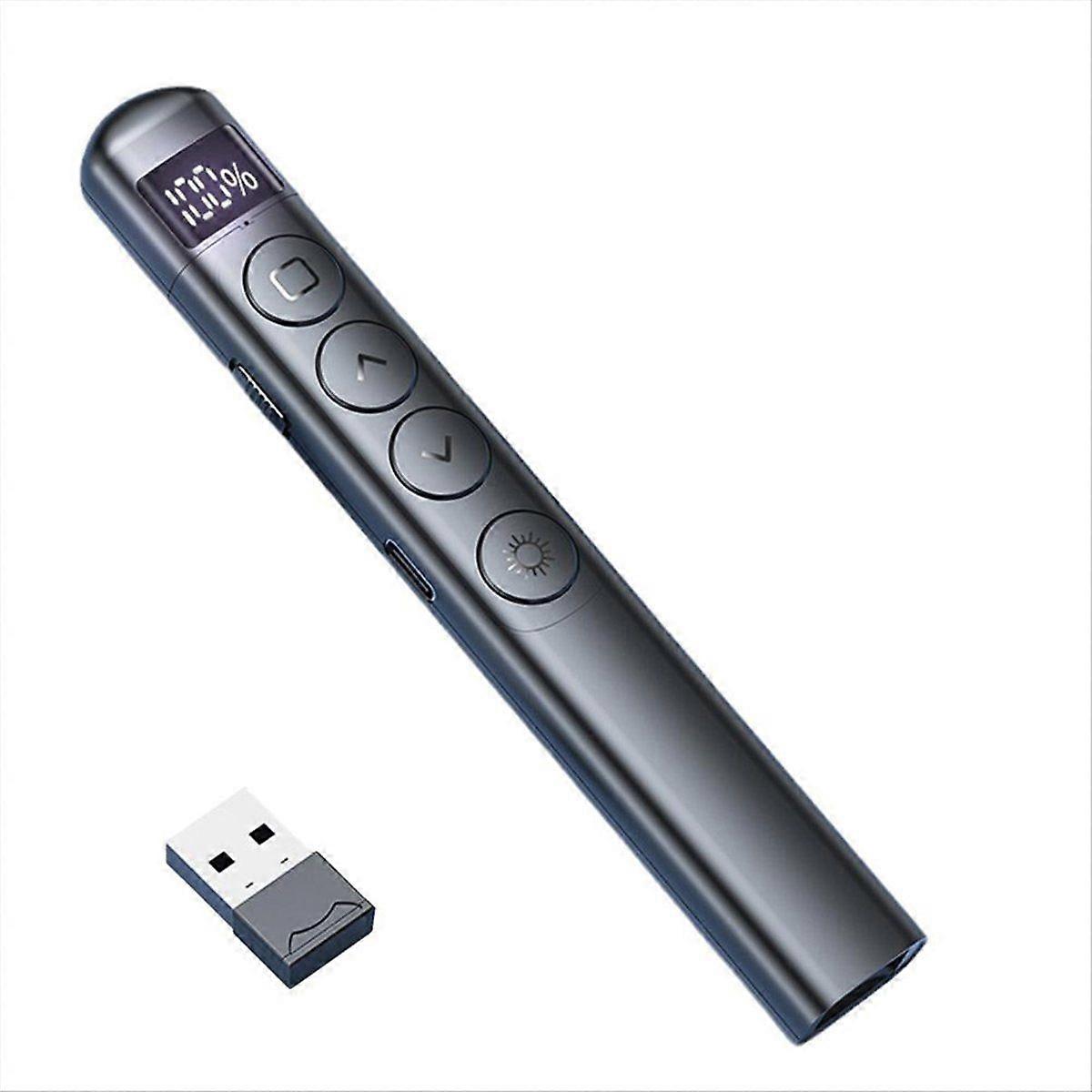 Page Turning Pen Wireless Presenter USB Pointer Black