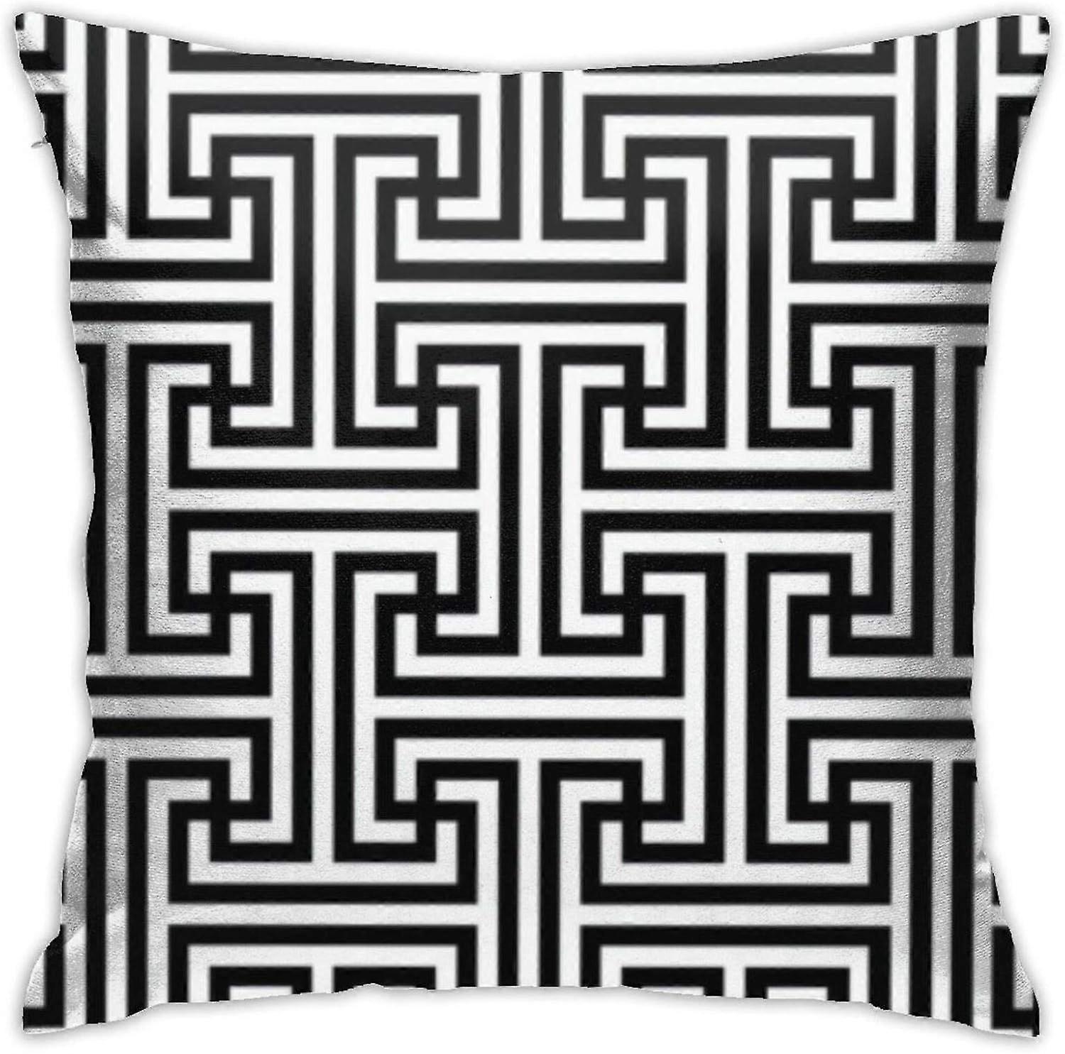 v153ラビリンスパターンスロー枕カバーホームデコラティブリビングルーム寝室ソファチェア18X18インチ枕カバー45X45cm -TB153 ij153