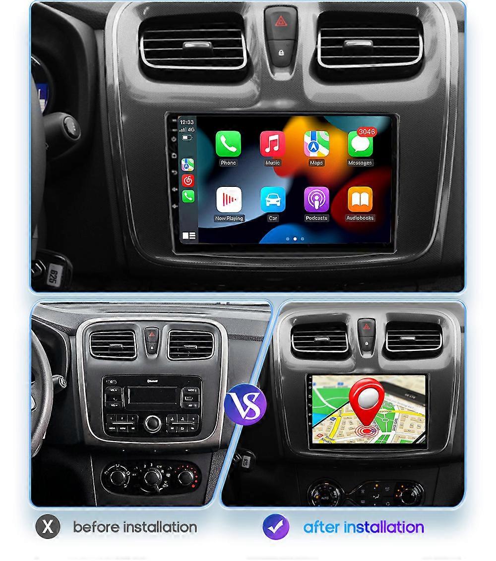 RoverOne Car Stereo Radio Bluetooth CarPlay Android Auto GPS Touch Screen for Dacia Sandero Duster for Renault Captur Lada Xray 2 Logan 2 Dokker