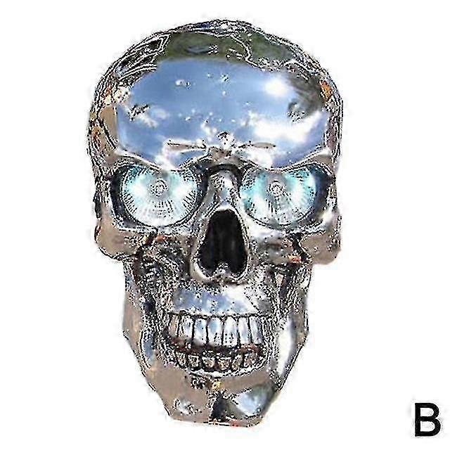 Halloween Motorbike Headlight - LED Skull Lamp with Dual Beam Functionality