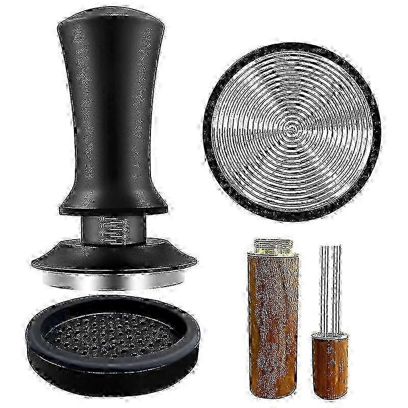 2025 Coffee Espresso Tamper 51mm with WDT Tool Calibrated Spring Loaded, with Silicone Mat, for Espresso