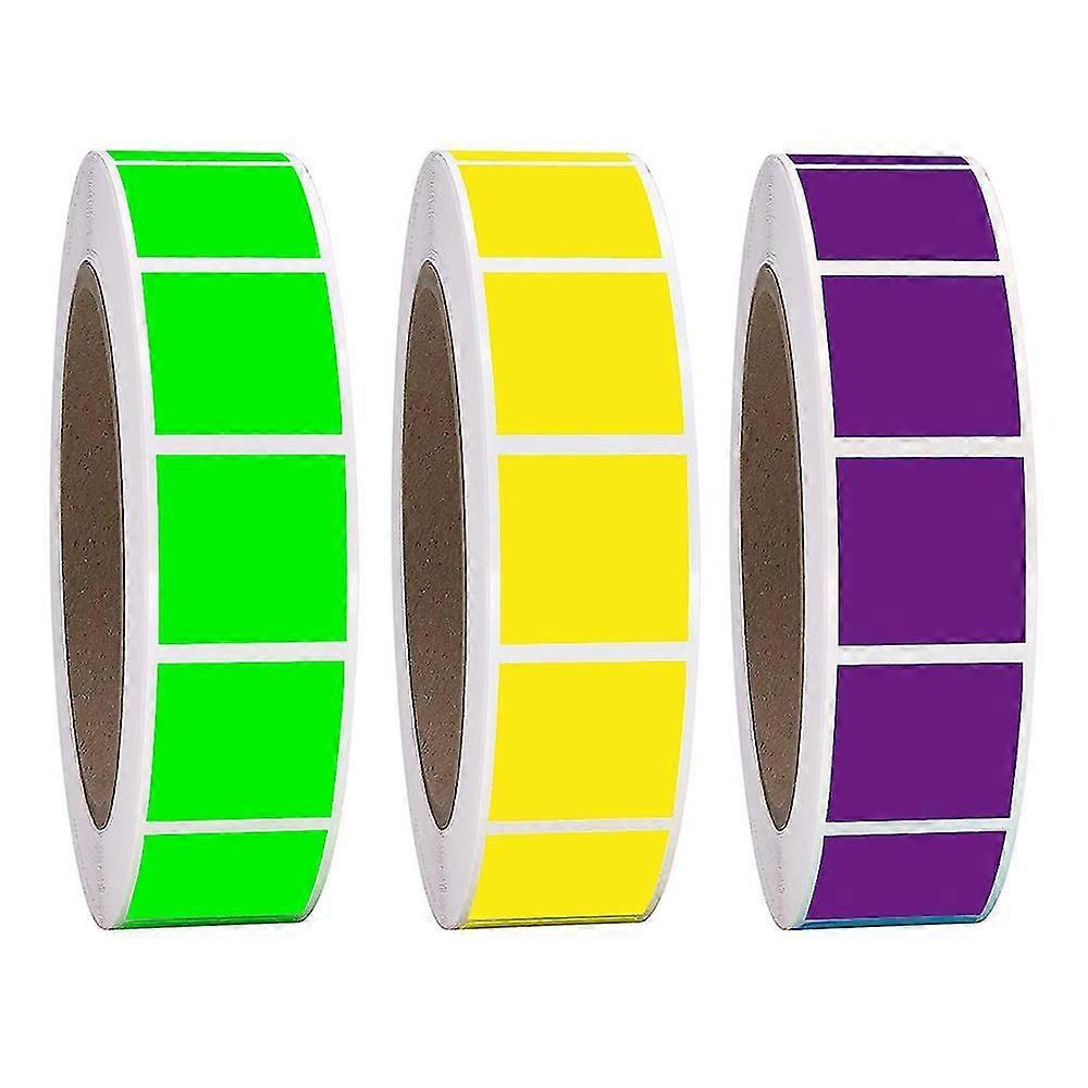 1500 Pieces Color Code Labels Square Stickers Label Rolls Label Sticker For Office