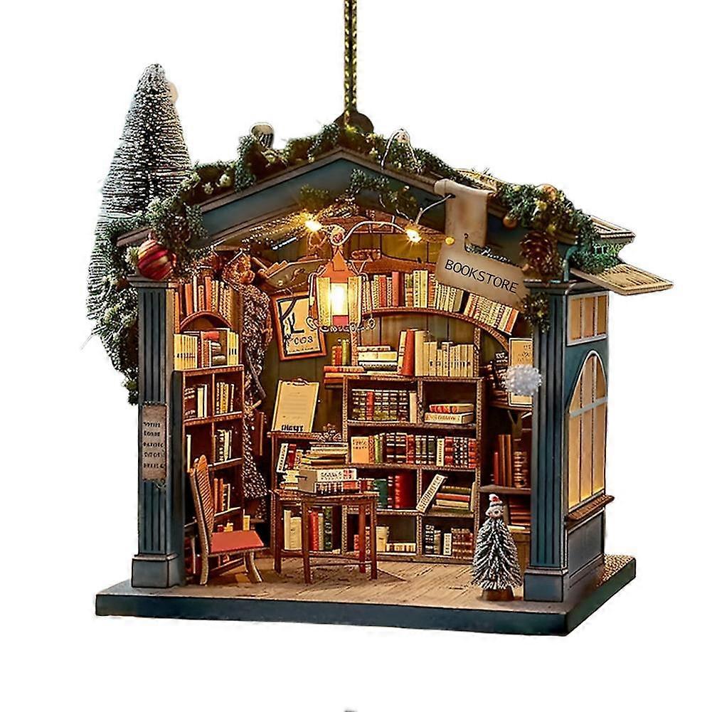 Christmas Bookstore Decorations Acrymic Festive Study Decor For Reading Enthusiasts