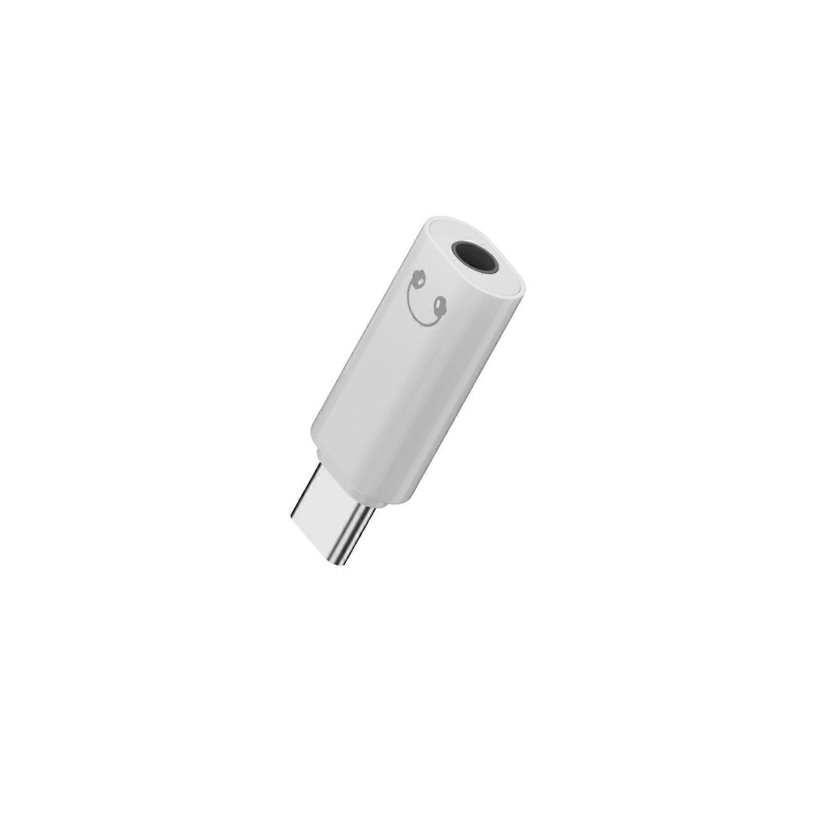 USB C Stereo Adapter Type C to 3.5mm Converter Sound Transmission Pocket Size Design Universal for Phone Laptop  White