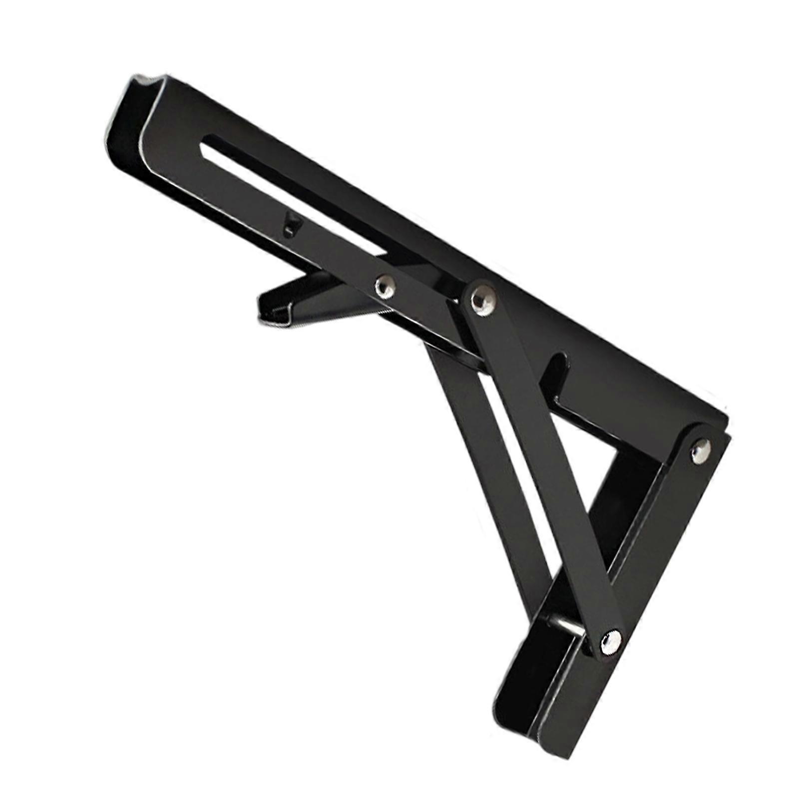 Space Saving Foldable Shelf Brackets Adjustable Wall Shelves Mounted Table Shelf Brackets for Home Office Garage  Black