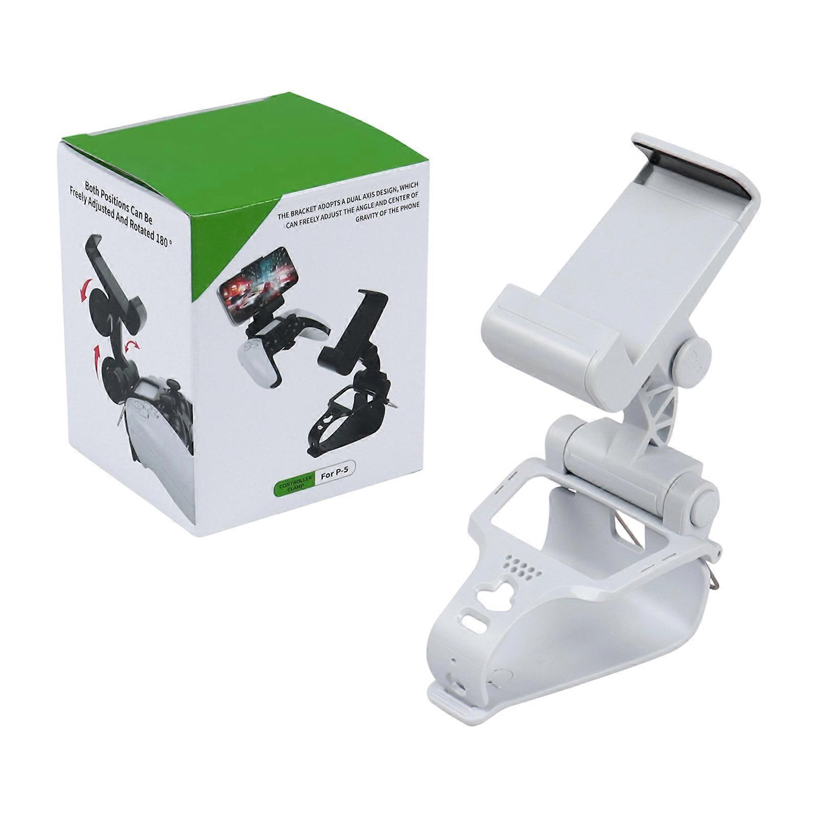 Strong Universal Controller Phone Mount Adjustable Clamp & Foldable Metal Support Stand Simple Installation for P4 P5  White