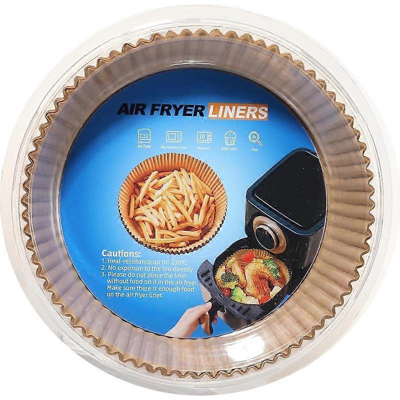 Fodere monouso per friggitrice ad aria, 100 pezzi di carta, fodere di carta per friggitrice ad aria da 5-8 QT, microonde, antiaderenti e resistenti all'olio per una facile pulizia (rotonde