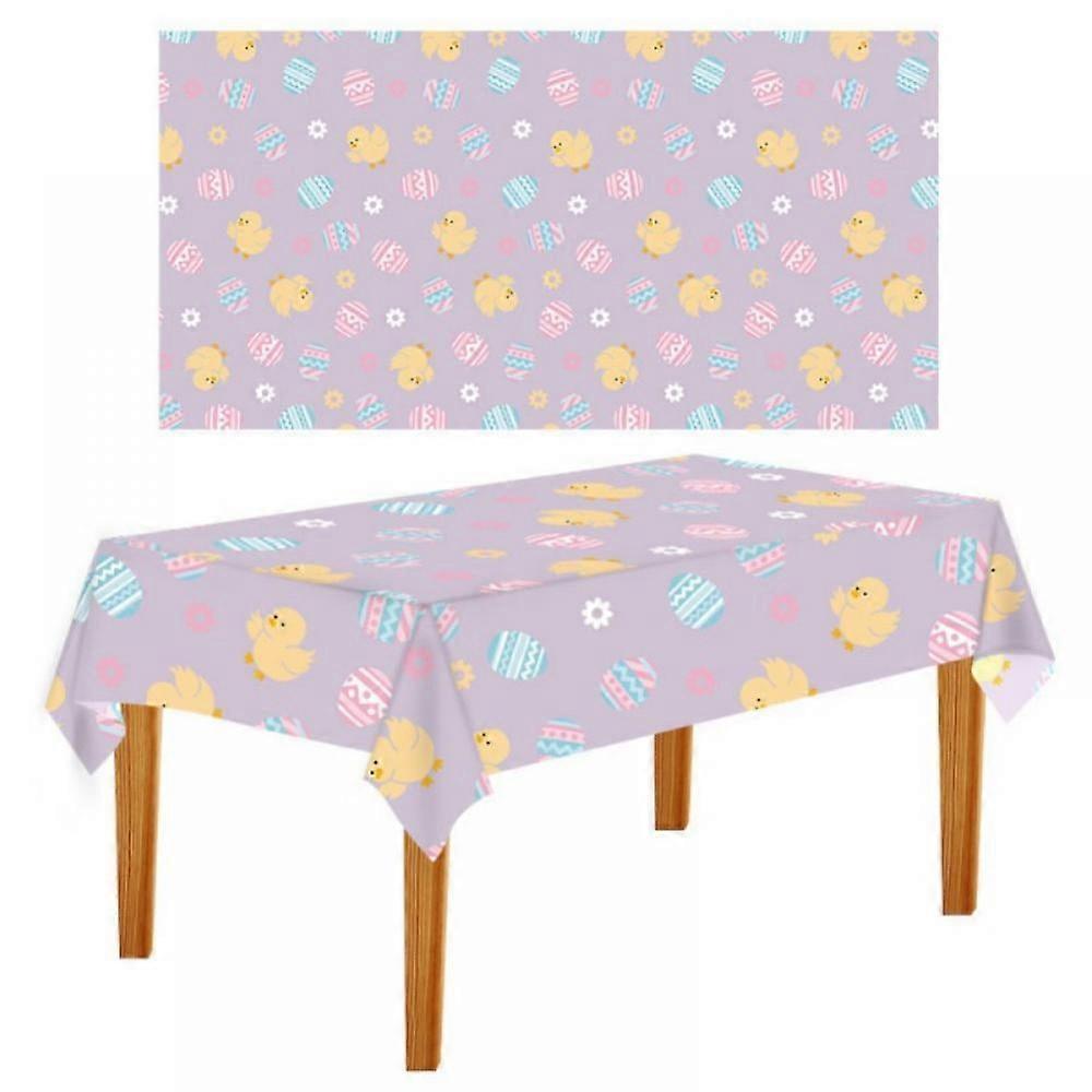 3pcs Easter Tablecloth Plastic Easter Table Cover Happy Easter Tablecloth for Easter Spring Themed Party Kitchen Dining Room Home Decor