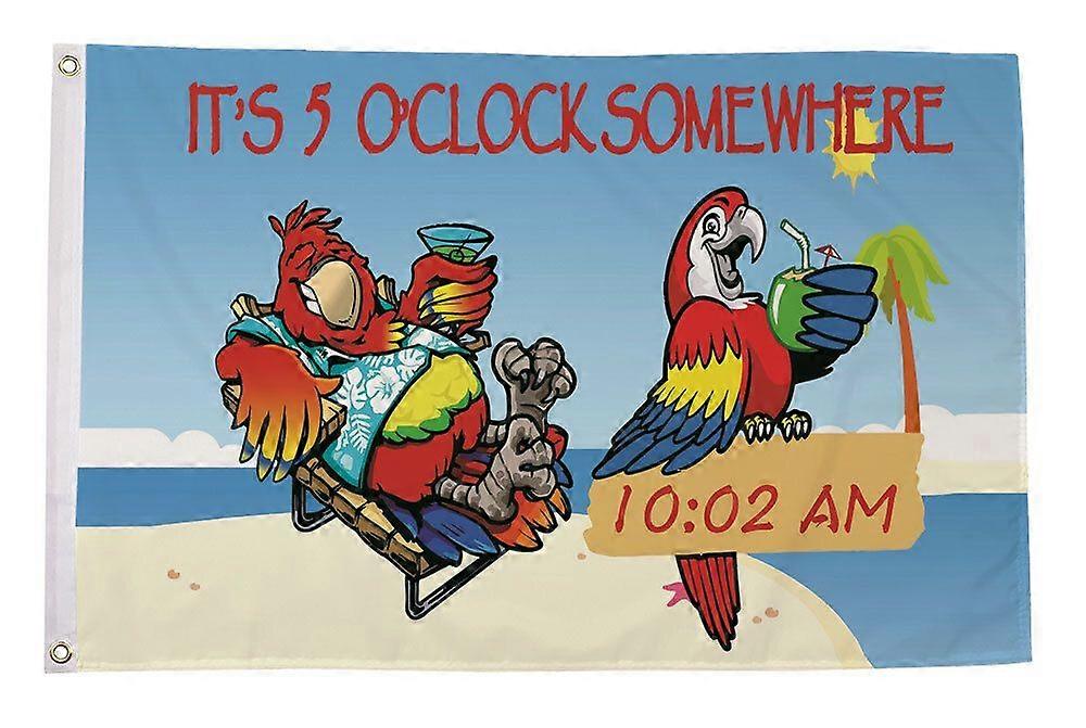 It s 5 o clock Somewhere Two Parrots (B) Flag