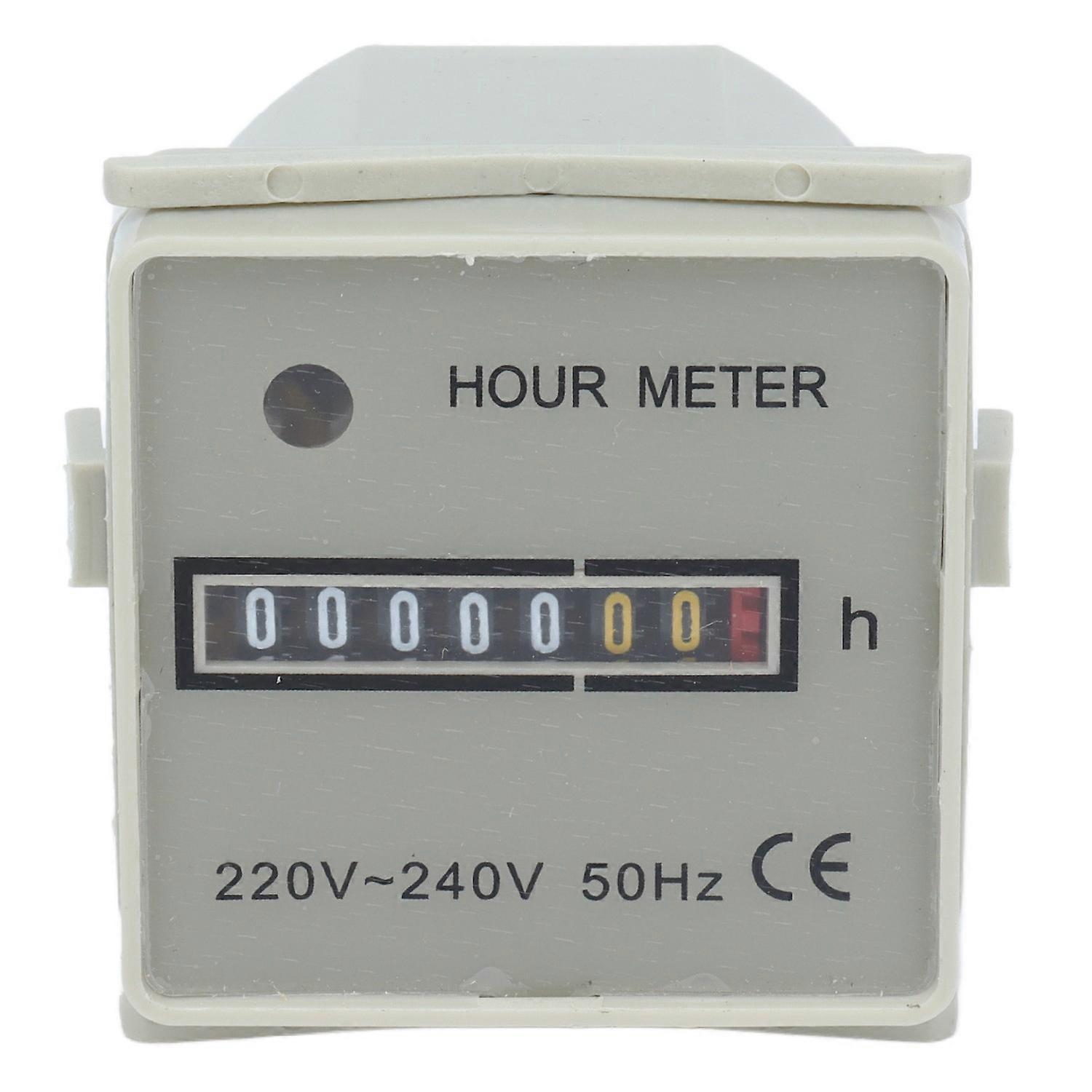 Hour Meter Mechanical Hour Counter Industrial Timer with Indicator HM‑2/UWZ48 220‑240V 0.3W