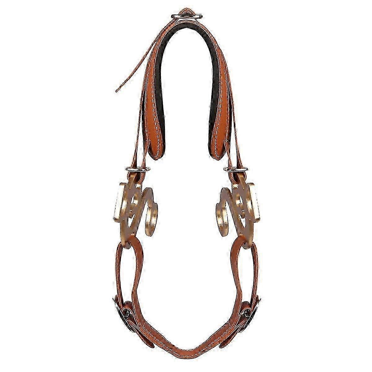 Häst Bit Brun Träns Läder Vadderad Engelska Western Justerbar Nos Curb Chain Ridutrustning