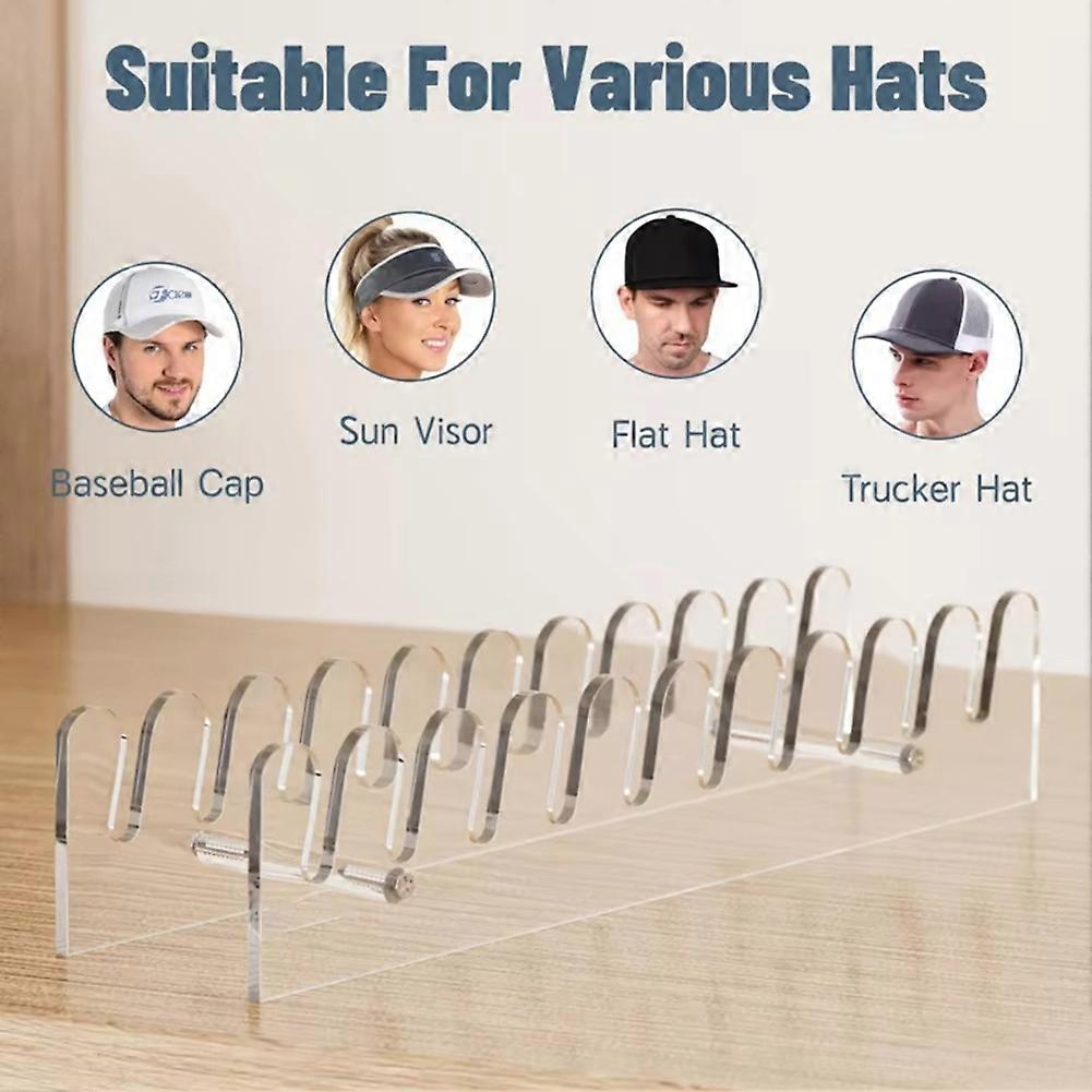 2Pcs Baseball Cap Organizer Acrylic Baseball Cap Storage Multi-Functional Storage Box 