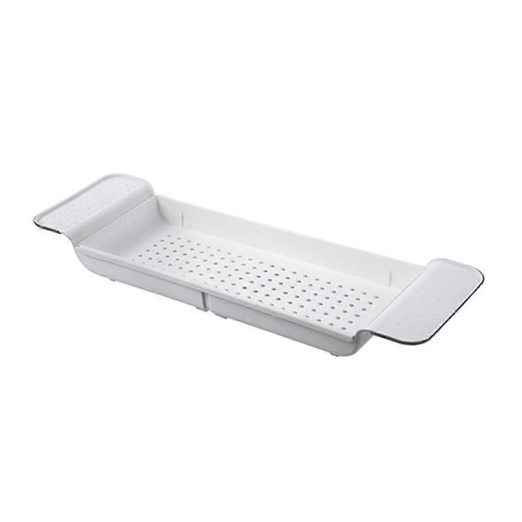 Bathroom Shelf Bathtub Tray Shower Caddy with Towel Holder Retractable Rack Drainer Organizer 0.4'x0.4'x0.4'