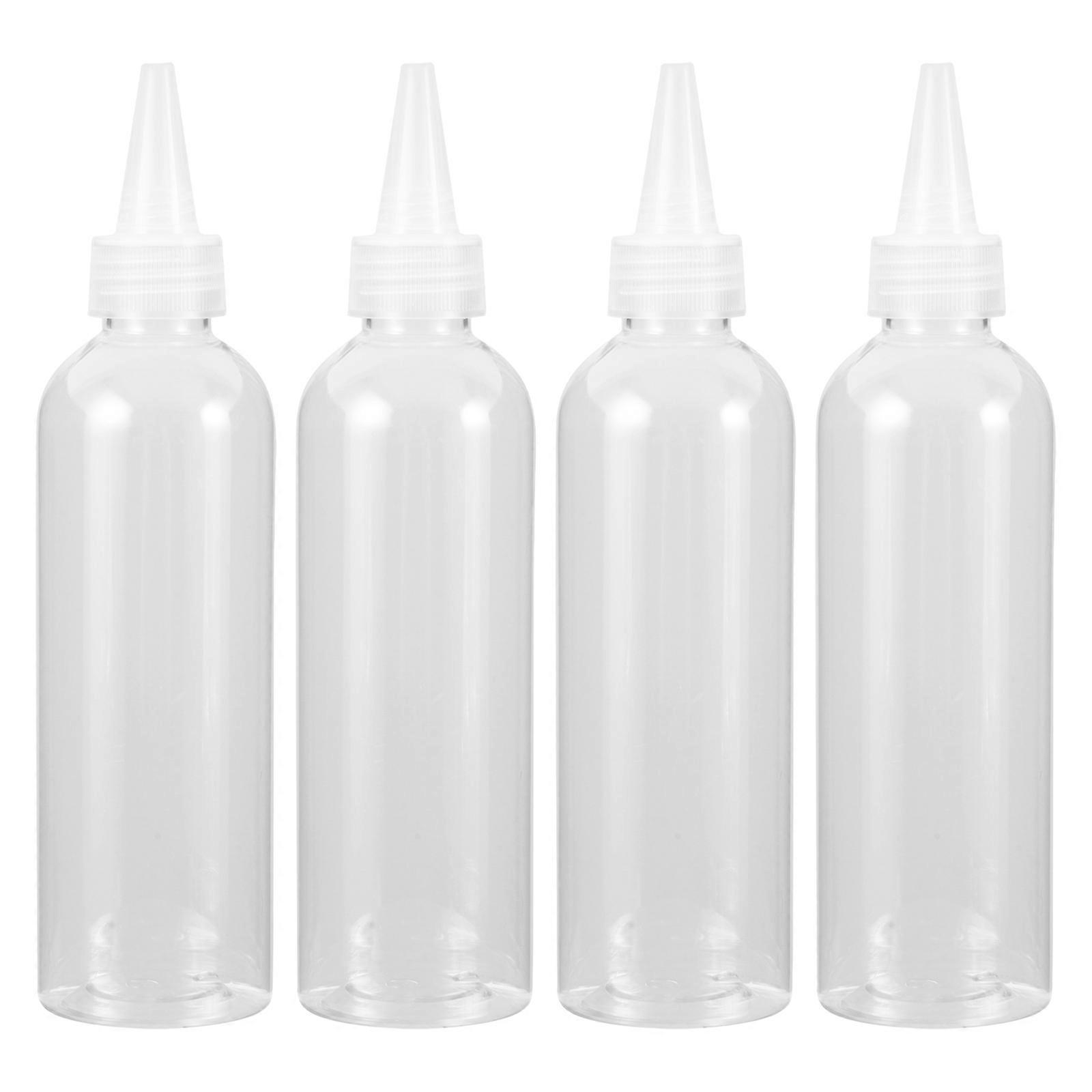 Plastic Squeeze Bottles Transparent Bottles for Storage 4Pcs Pack