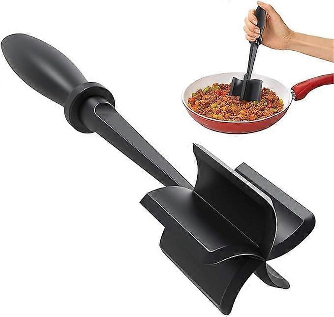 Meat Chopper with 5 Blade Heat Resistant Design for Ground Beef, Ergonomic NonSlip Handle, Black