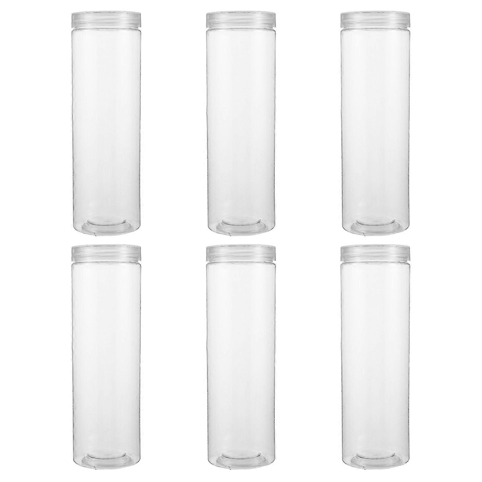 Kitchen Storage Containers Biscuit Jar Airtight for 6Pcs Clear Plastic Jars