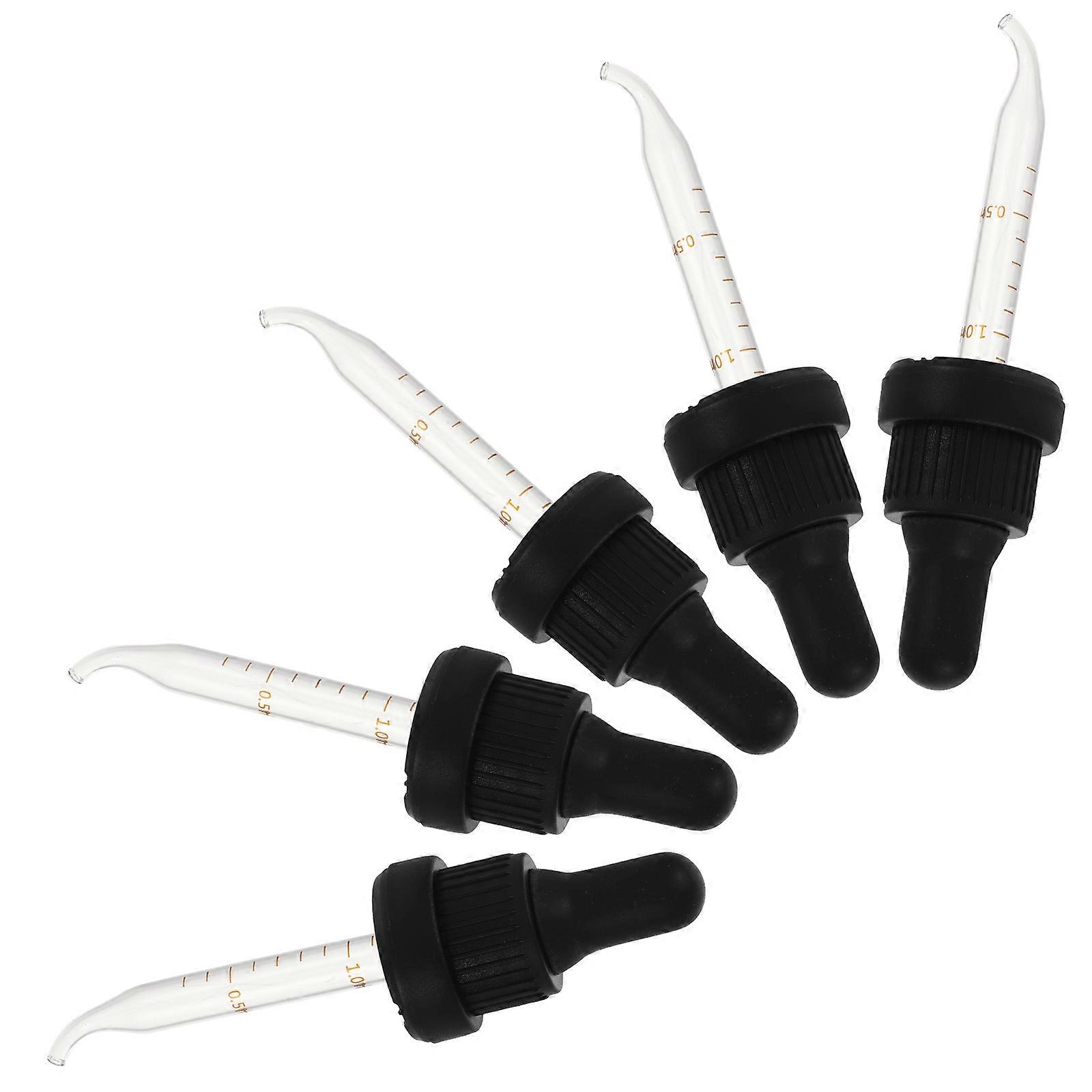 Essential Oil Dropper Caps with Graduated Tips for Bottles 5Pcs