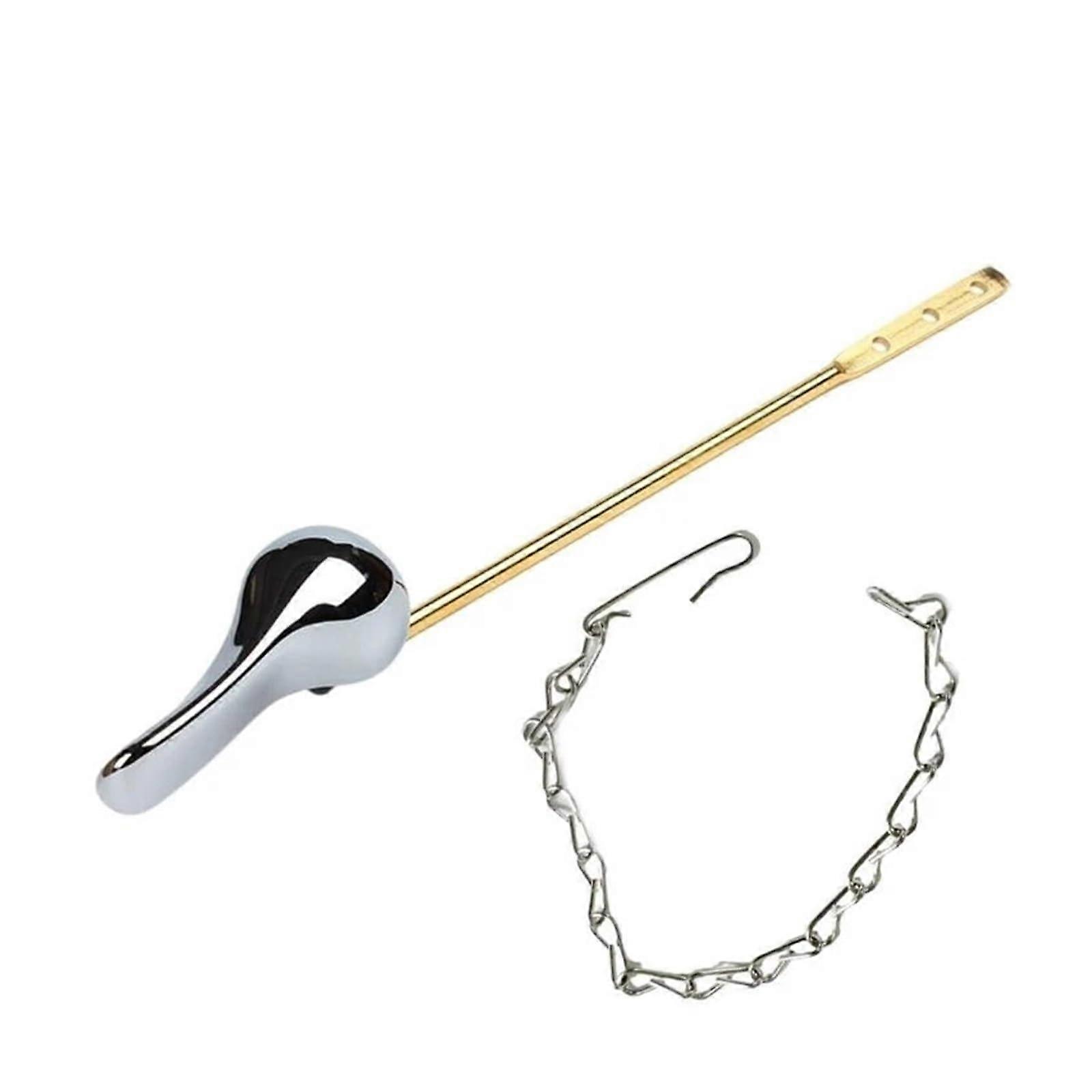Universal Toilet Handle Replacement Kit, Front Mount Flush Lever with Chain, Durable and Easy Install