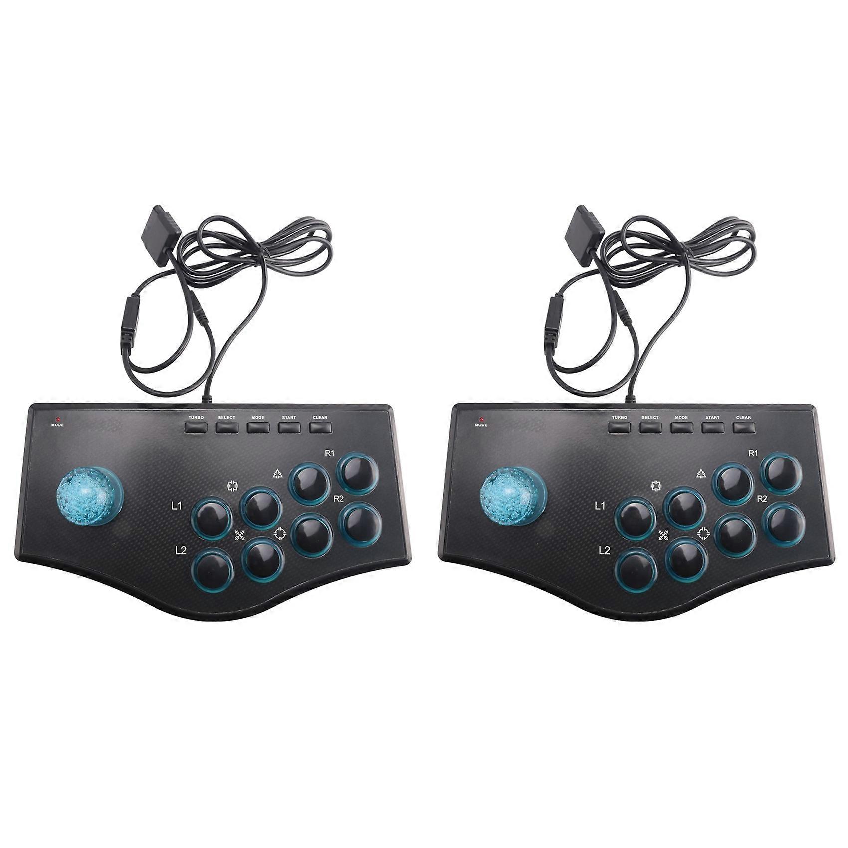 2X Arcade Game Rocker Controller USB Joystick for Ps2/Ps3/Pc/Android Smart Tv Built-in Vibrator Eight Direction Joystick