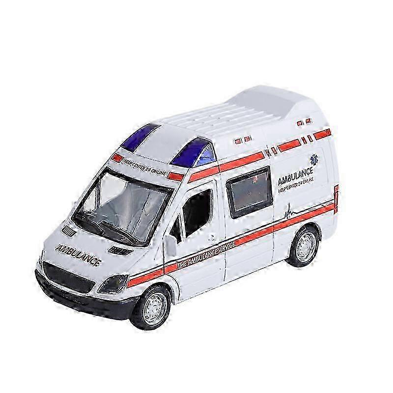 Ambulance Toy Car with Light & Siren Sound Friction Powered Rescue Vehicle LED Lights