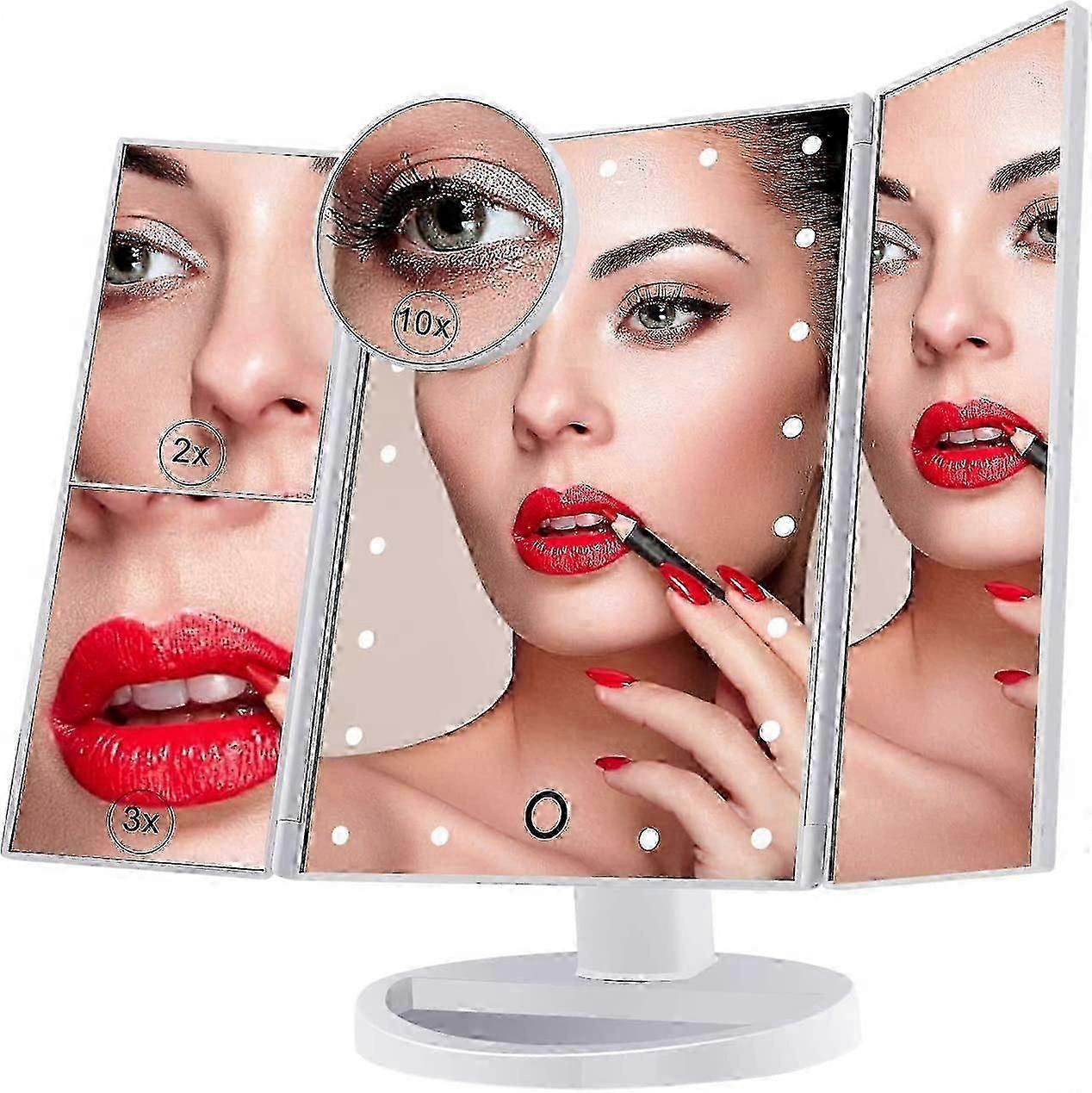 Makeup Mirror,with 21pcs LEDs,10X/3X/2X Lighted Mirror w/Touch Screen