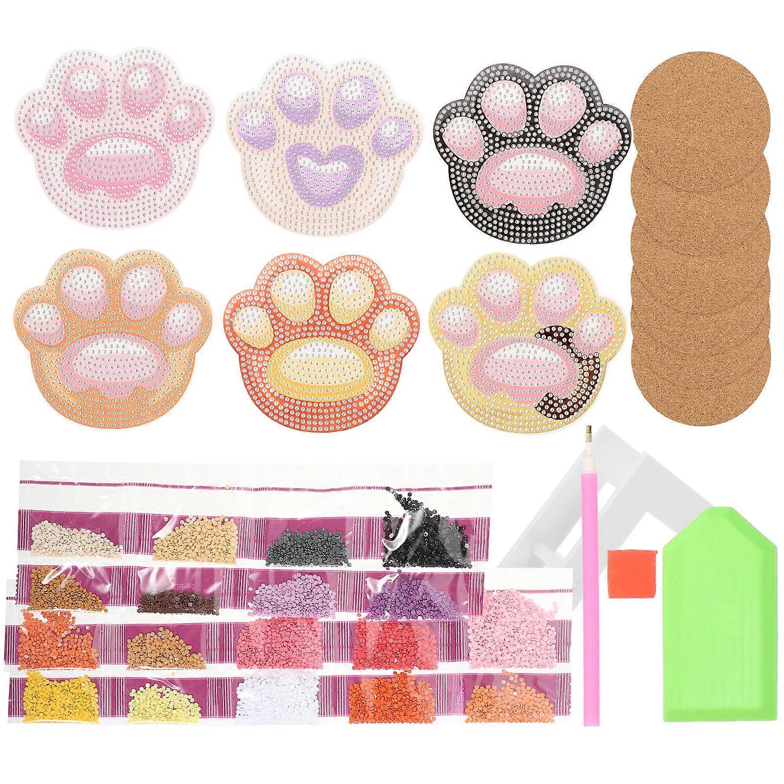 Acrylic Diamond Drawing Coaster Kit with Decorative Function 5Sets