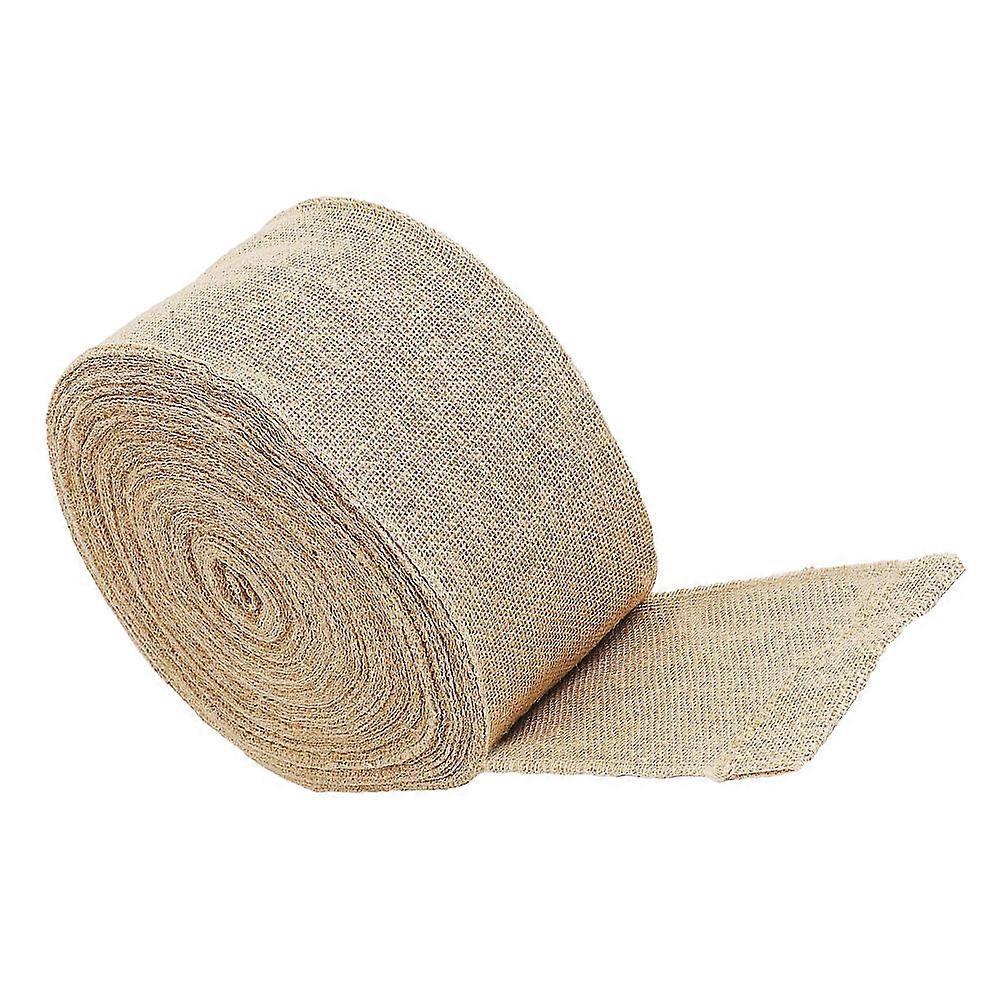 Diy Bouquets Ribbon Burlap Ribbon Roll Natural Jute Fabric Rectangular Shape Festive Celebrations 10cm 1 Roll