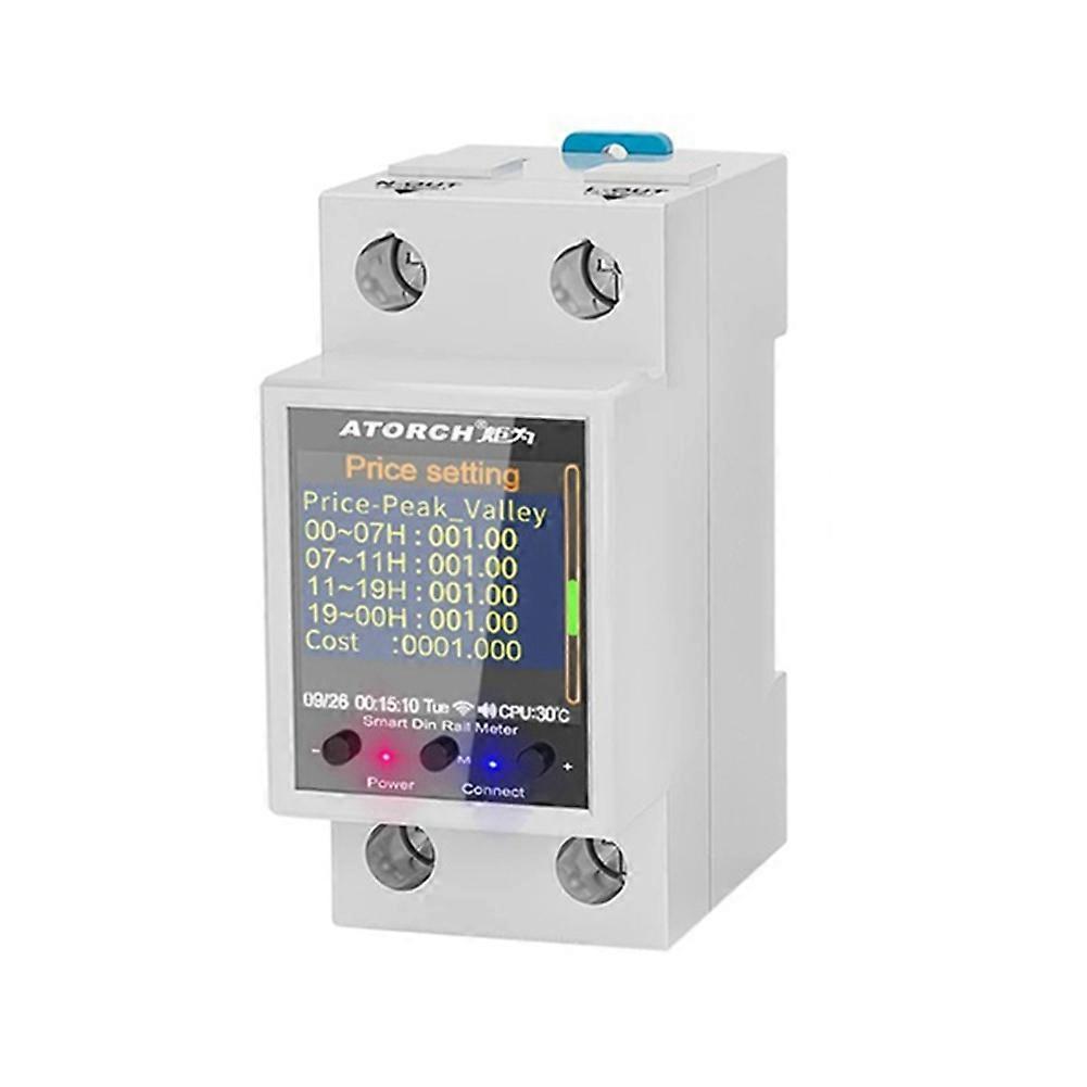 ATORCH GR2PW Electricity Meter Tuya WiFi Rail Power Energy Meter AC50-320V Digital Display Monitor Voltage Curve Ammeter