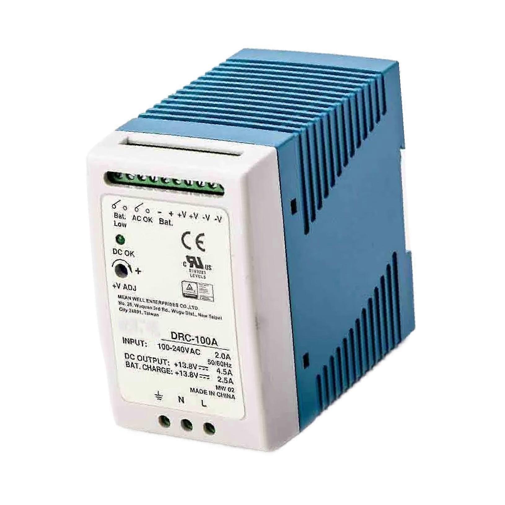 DIN Rail AC DC Power Supply 96W Dual 13.8V Outputs Universal Input for Security and Alarm Systems