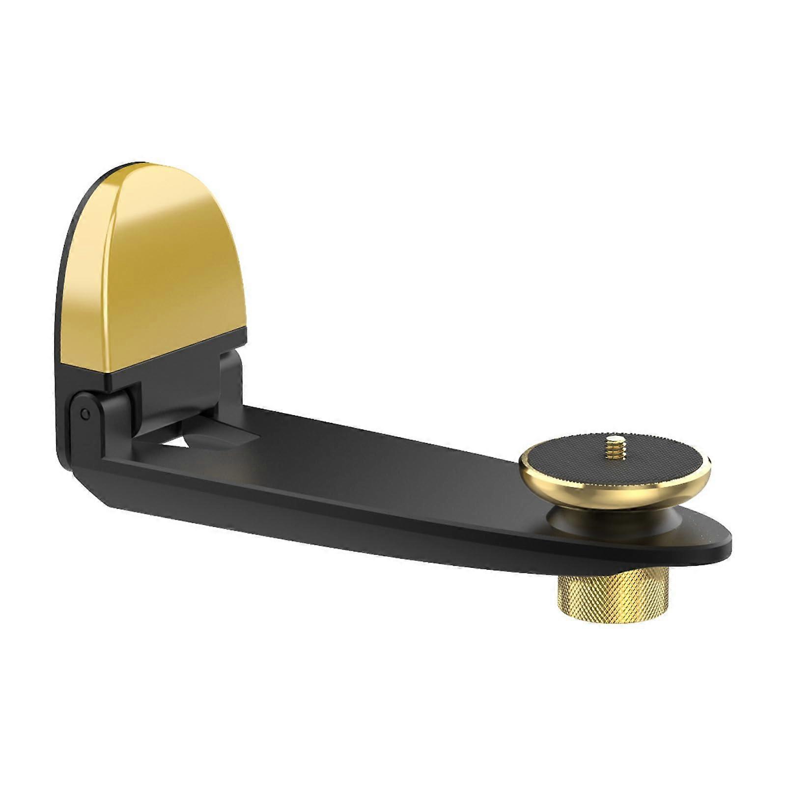 Projector Arm Wall Mount With Adjustable Angles, SpaceSaving Design, Secure Locking Buckle, Black and Gold