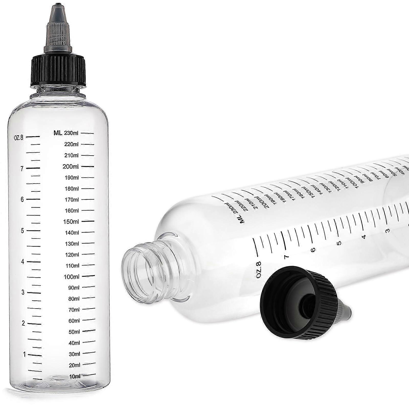 2 Pack Hair Applicator Bottle 8.5oz with Graduated Scale and LeakProof Twist Cap for Salon and Home