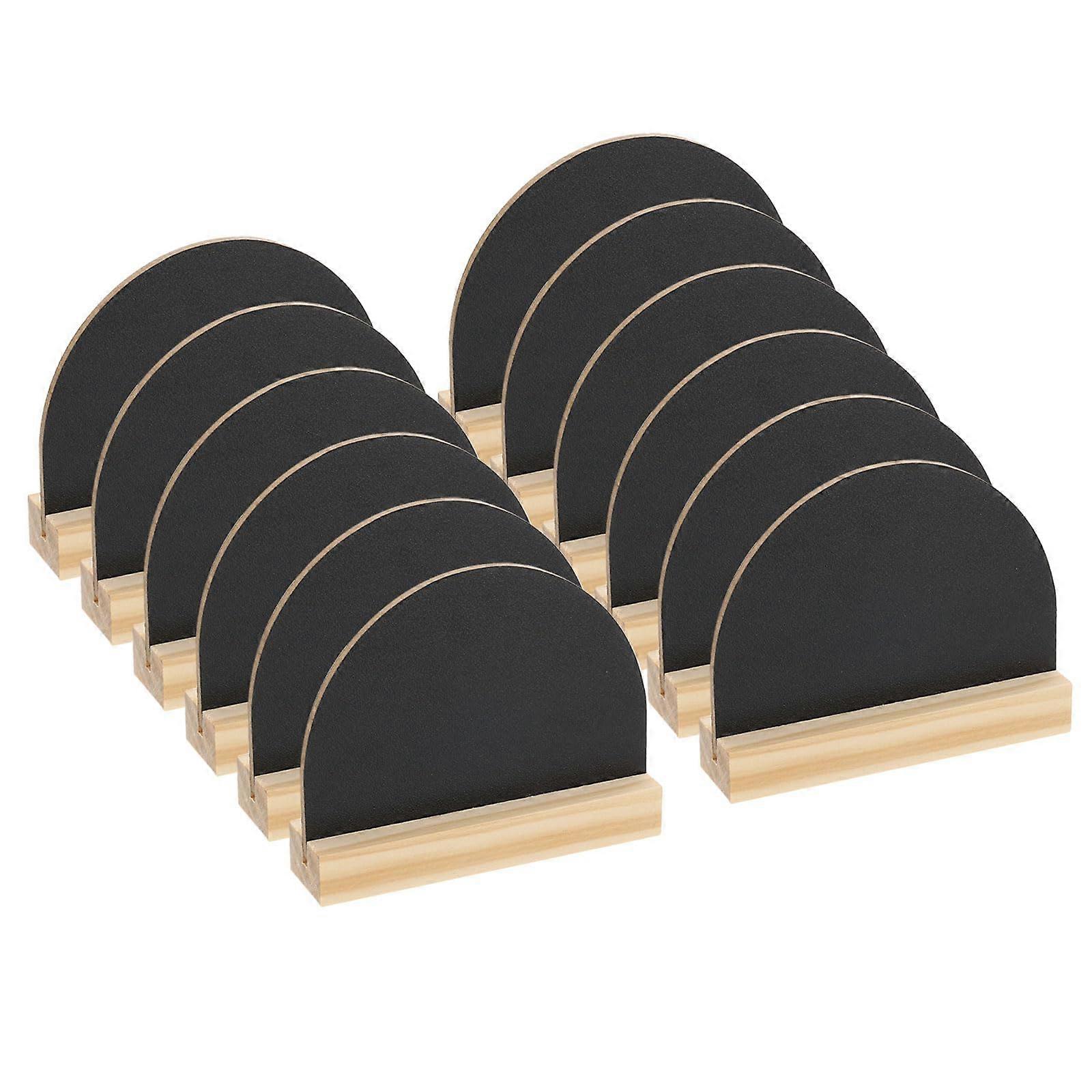Mini Chalkboard Signs with Easel Stand, 12 DoubleSided Wooden Tabletop Labels for Parties and Weddings