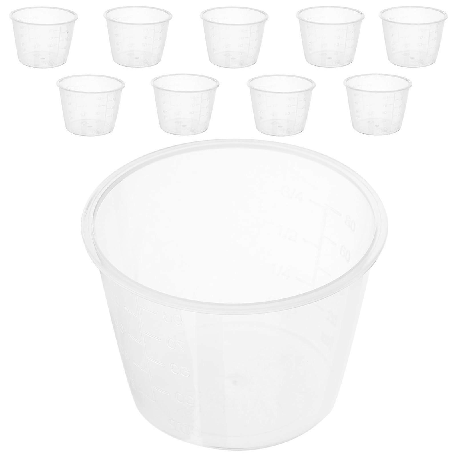 10pcs Plastic Rice Measuring Cups 80ml with Clear Markings for Accurate Cooking and Baking