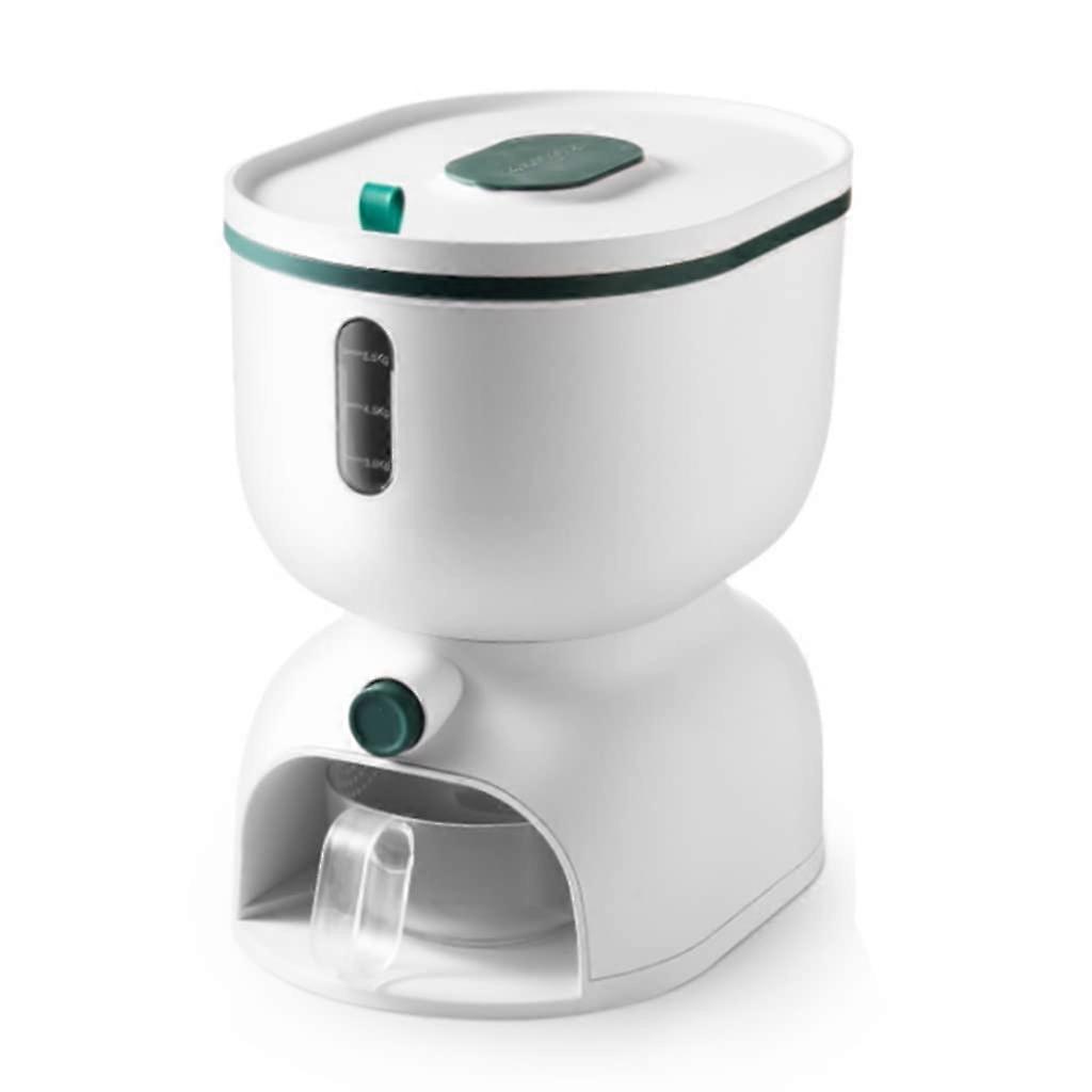 Large Capacity Grain Dispenser with Hermetic Seal, Airtight Rice Storage Container, Green 6.5kg