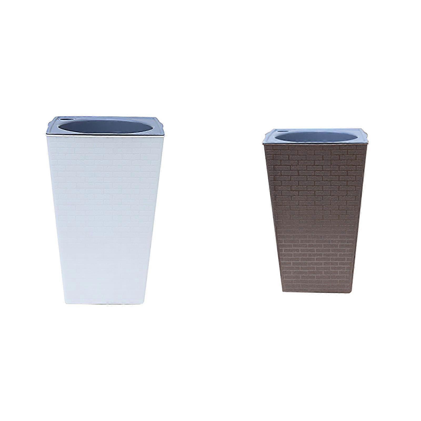 Pengzhipp 6.77" x 4.72" Square Multicolor Plastic Self Watering Planters (2 Count)