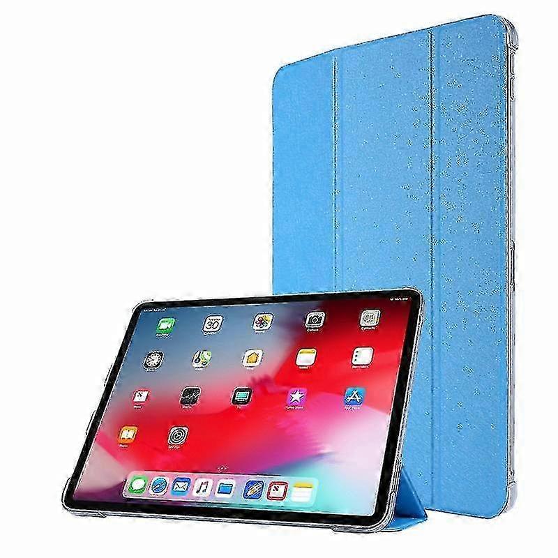 For Ipad Pro 11 2020/2021 Silk Texture Three Layer Horizontal Flip Leather Tablet Case With Pen Holder And Pen Slot (sky Blue)
