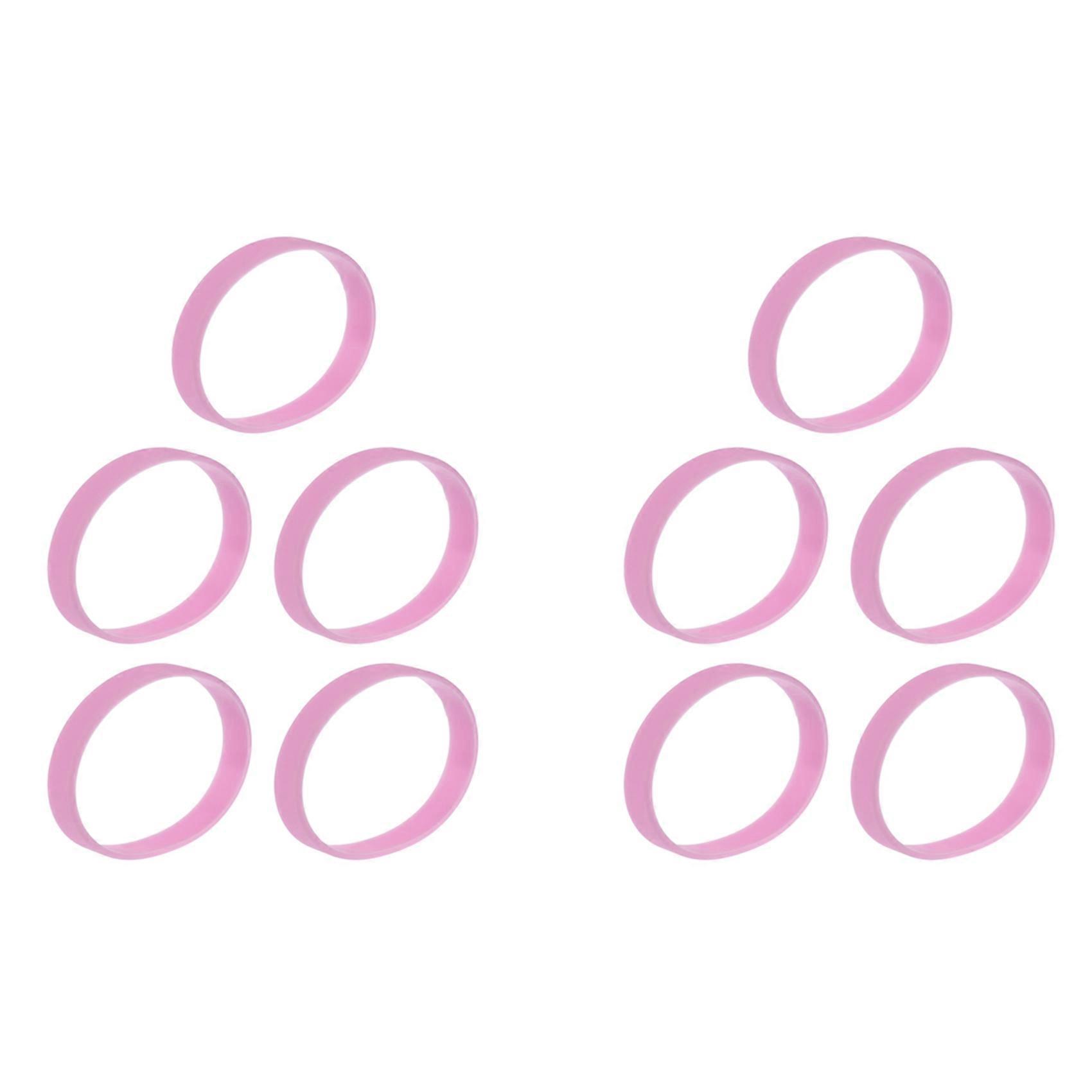 10 bracelets élastiques en silicone rose tendance
