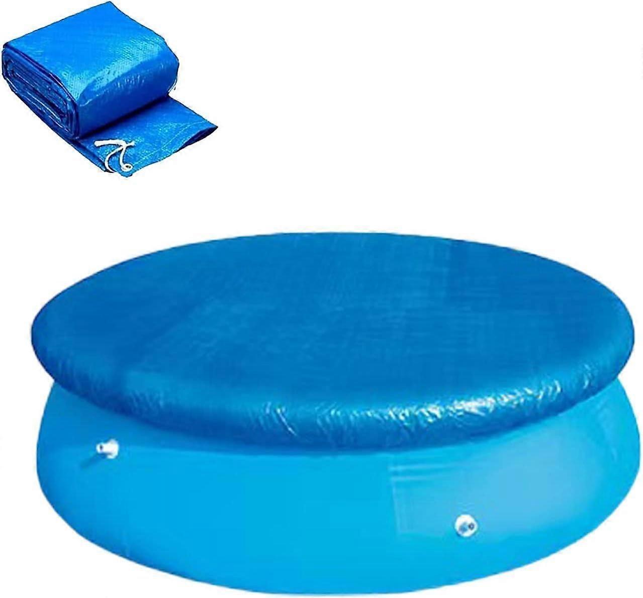Round Above Ground Pool Cover 8FT Dustproof Waterproof with Drainage Holes and Drawstring