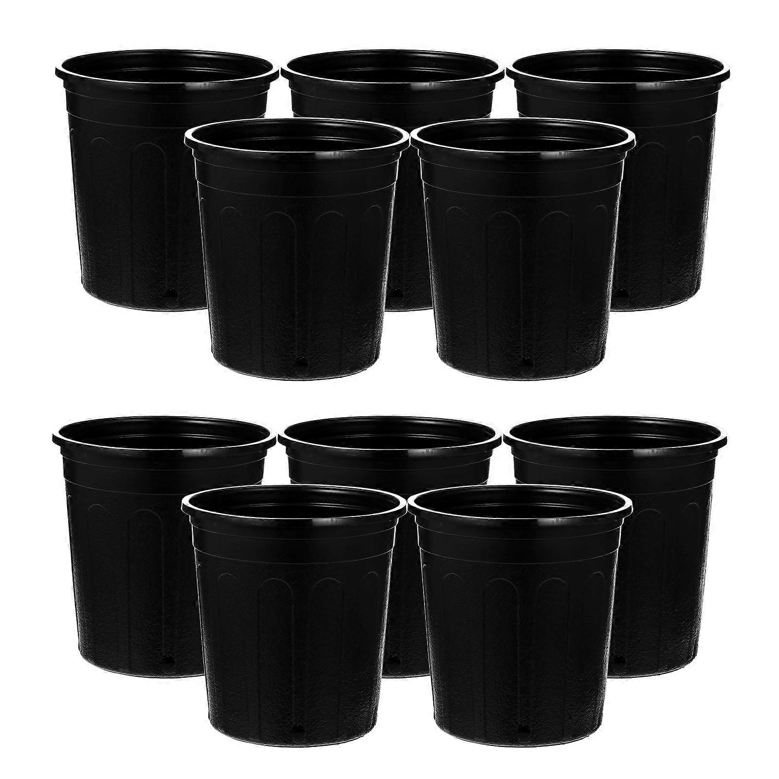 Planter Flower Pot Outdoor Planting Root Control 10Pcs Black Plastic