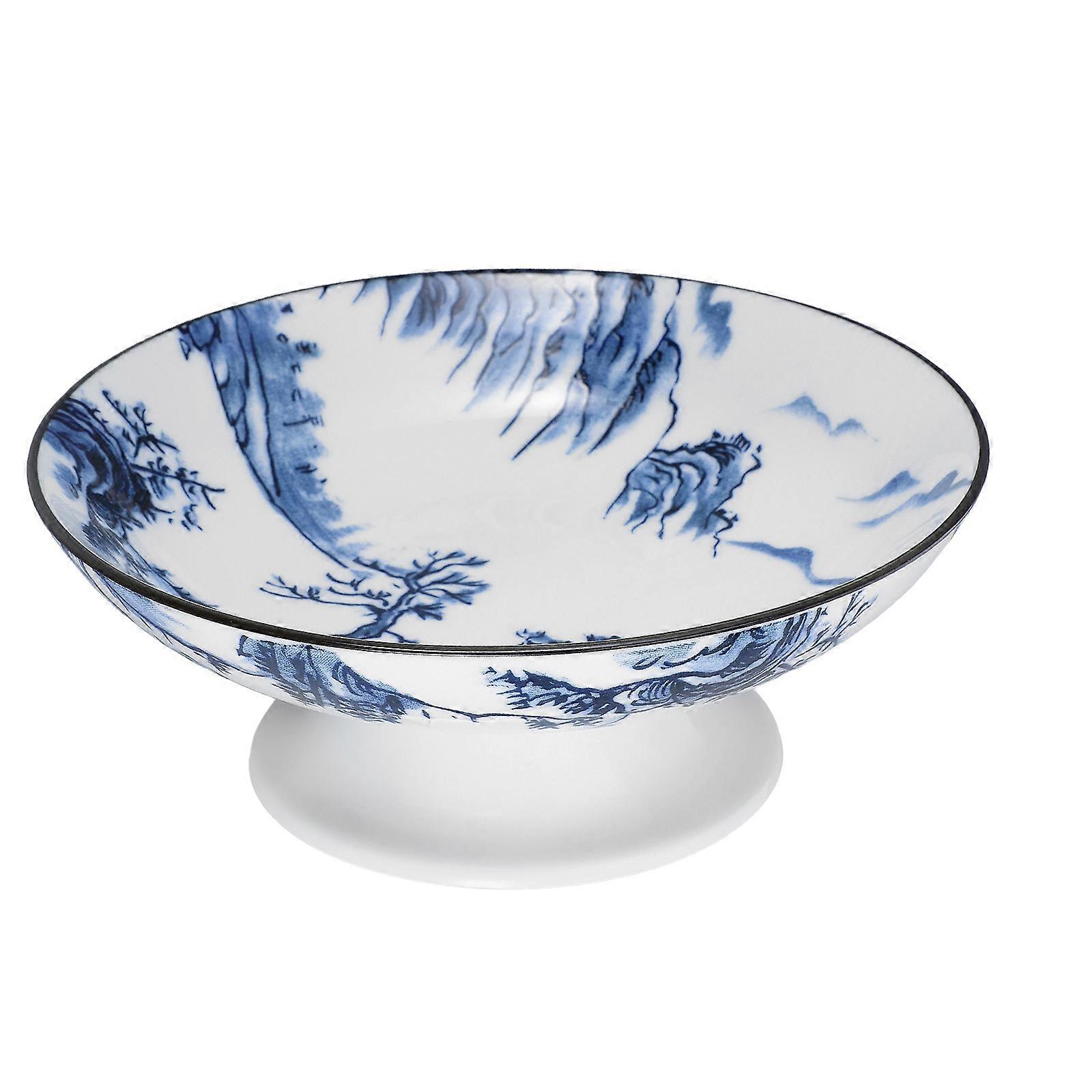 Decorative Ceramic Fruit Bowl Footed Tray for Kitchen Counter