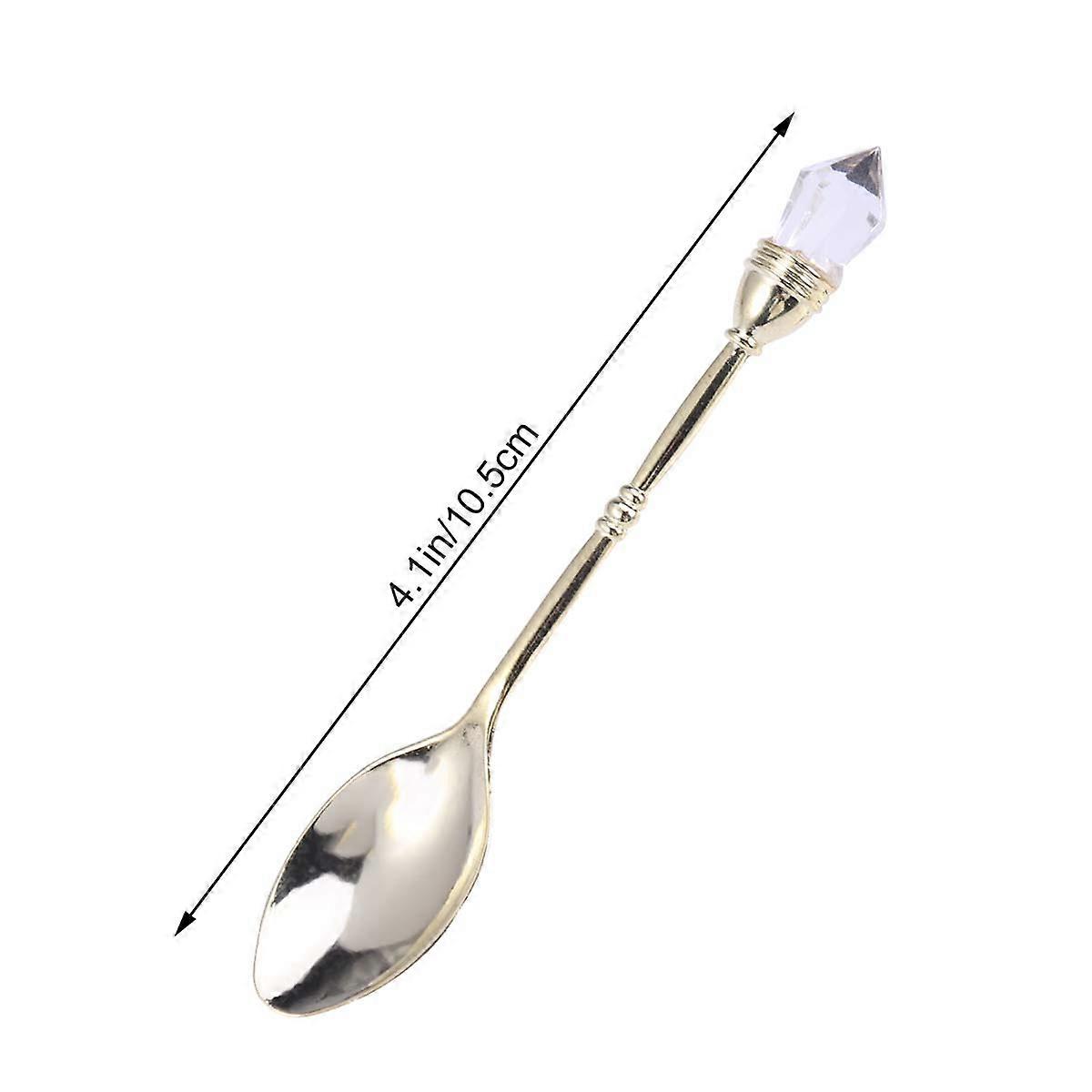 Embed Diamond Head Coffee Spoon for Stirring Golden Retro Spoon