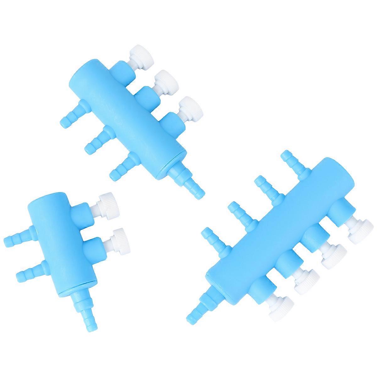 Fish Tank Air Flow Splitter with Oxygen Pump Valve Control 3Pcs Set