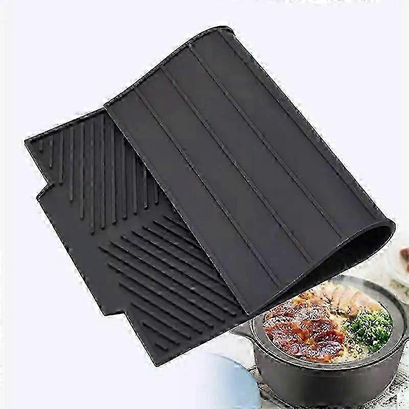 Kitchen Silicone Drain Pad Storage Dish Cup Drying Mat Drainer Tray Non-slip