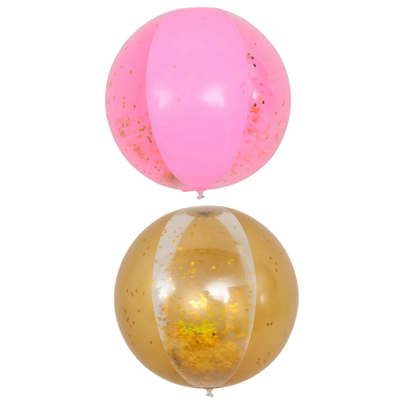 Inflatable Balls Sequin Transparent Beach Ball for Playing Use 3Sets
