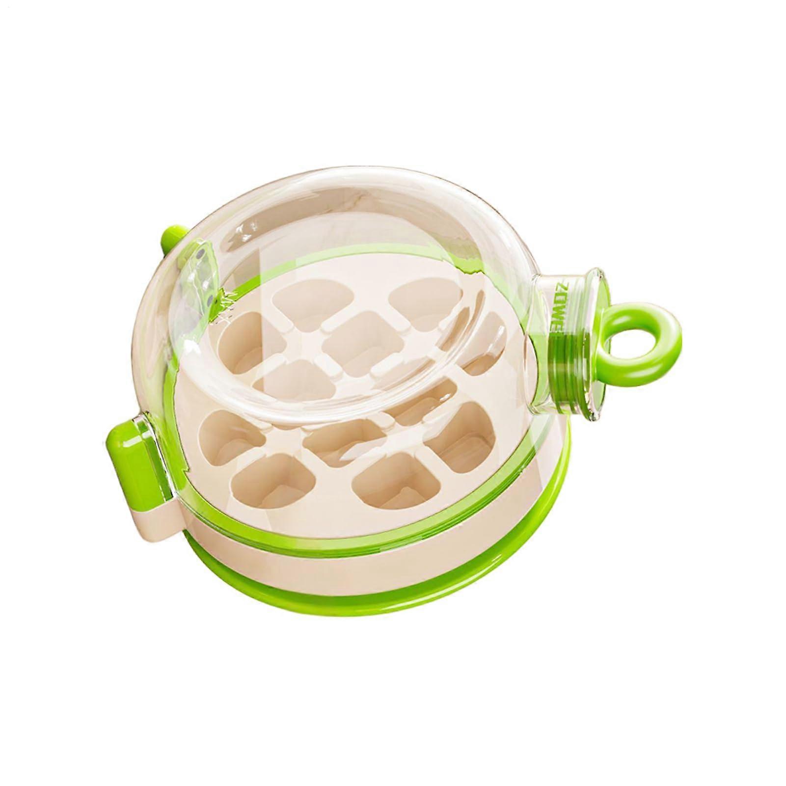 Ice Maker Bottle with Straw Silicone Easy Press Ice Release for Drinks Green