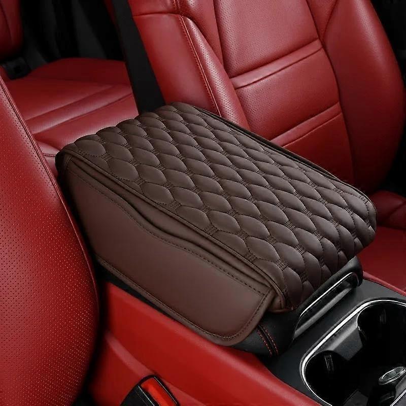 Car Armrest Pad 5cm Thick Memory Foam Ergonomic Elbow Support Universal Cushion Upgrade Brown