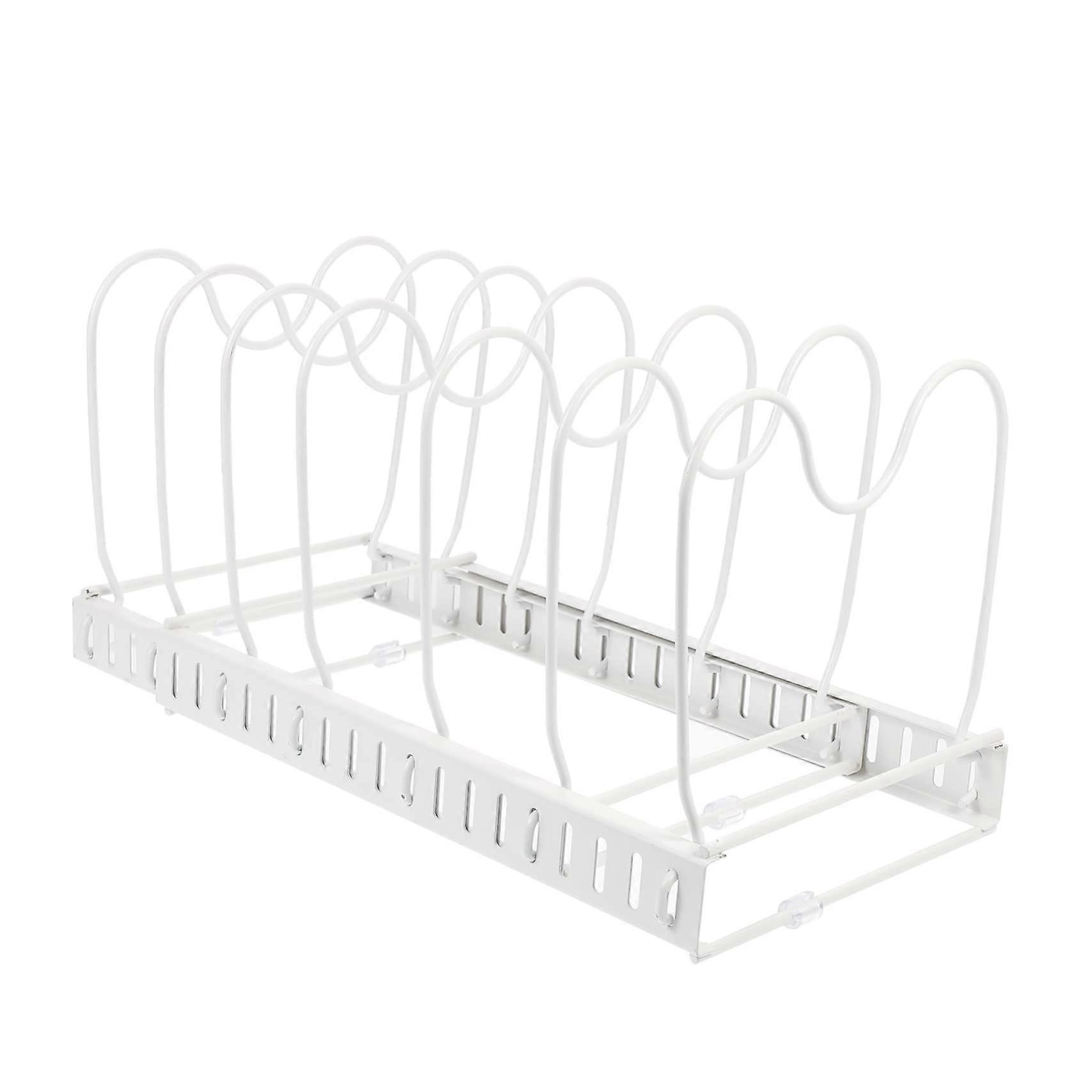 Pot Lid Organizer Rack Expandable Iron Kitchen Lid Storage for Countertop SpaceSaving Use